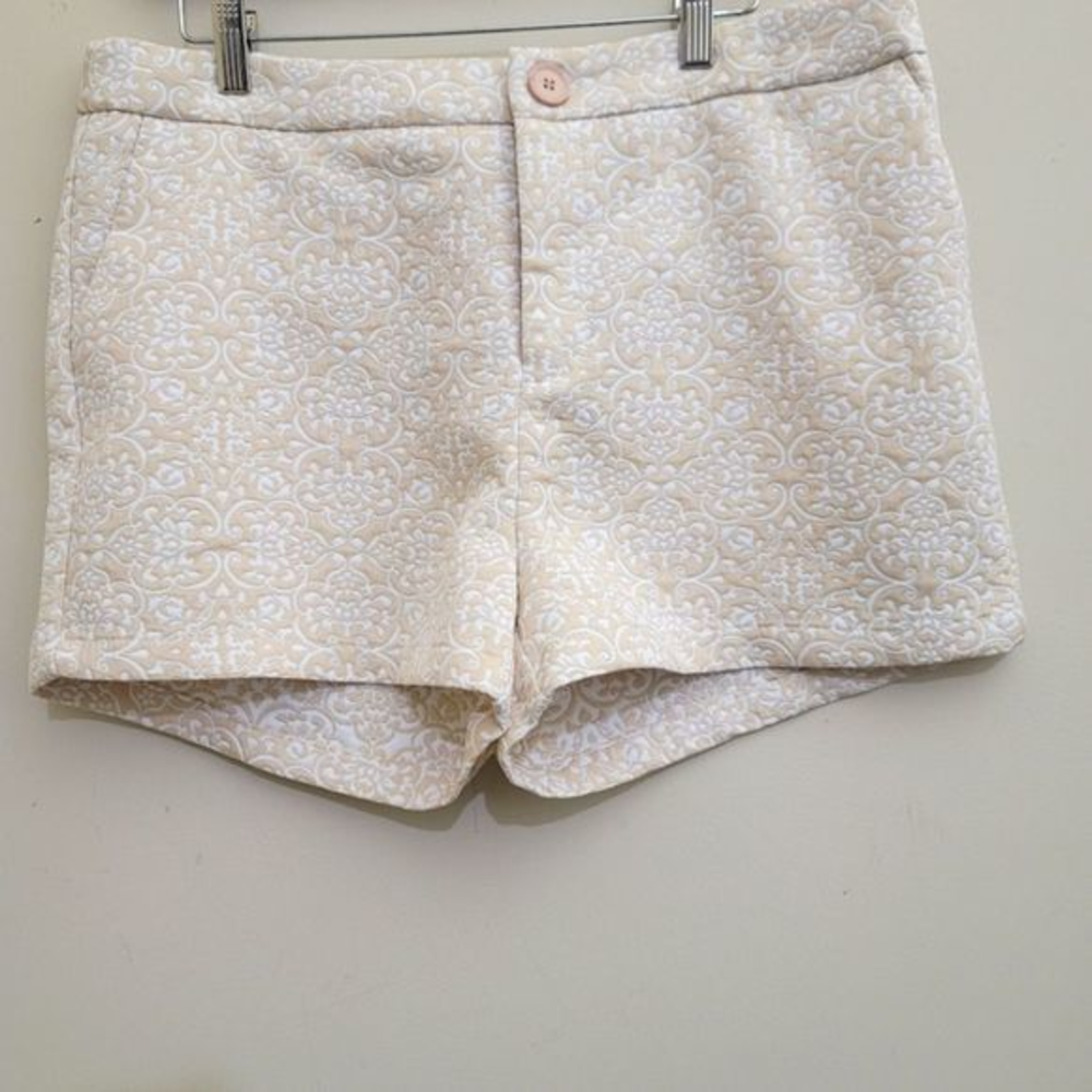 TRIXIE + LULU size‎ 13/14 Floral Dressy Going Out Vacation Shorts Cream Ivory